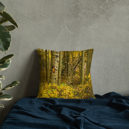 Detail Aspen Trees in the Fall Premium Pillow