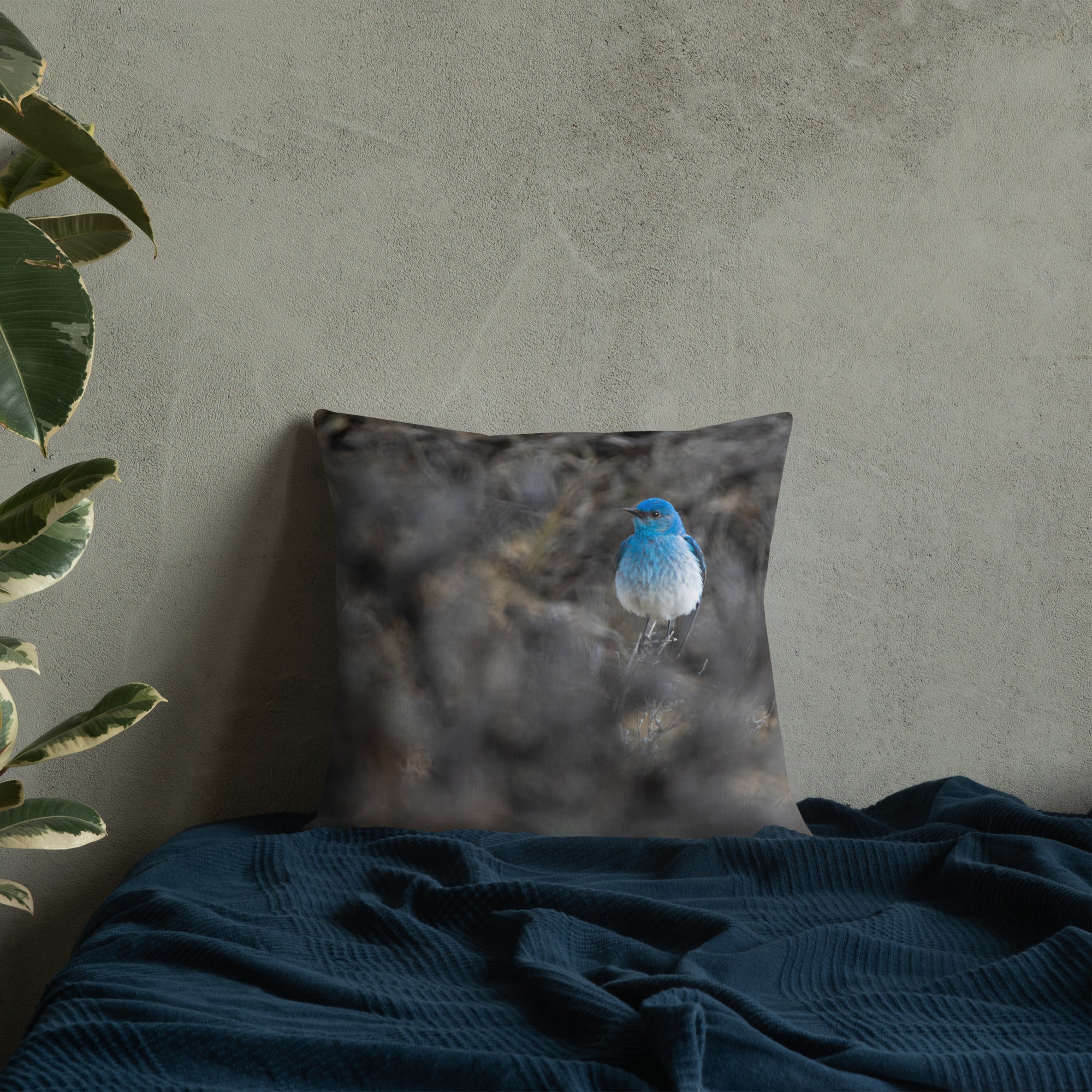 Mountain Bluebird Premium Pillow