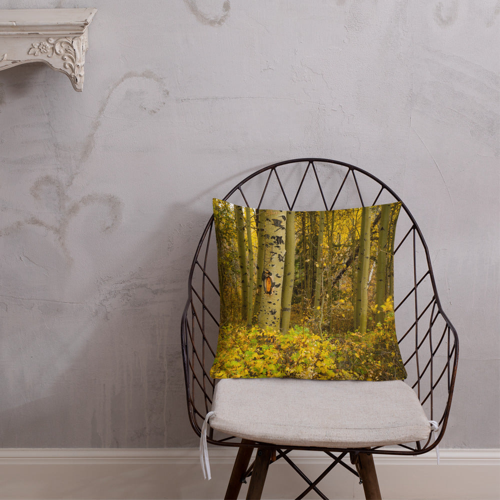 Detail Aspen Trees in the Fall Premium Pillow