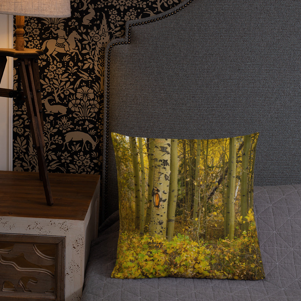 Detail Aspen Trees in the Fall Premium Pillow