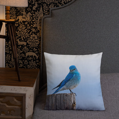 Mountain Bluebird Premium Pillow