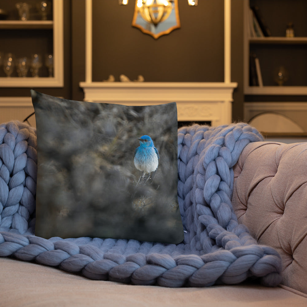 Mountain Bluebird Premium Pillow