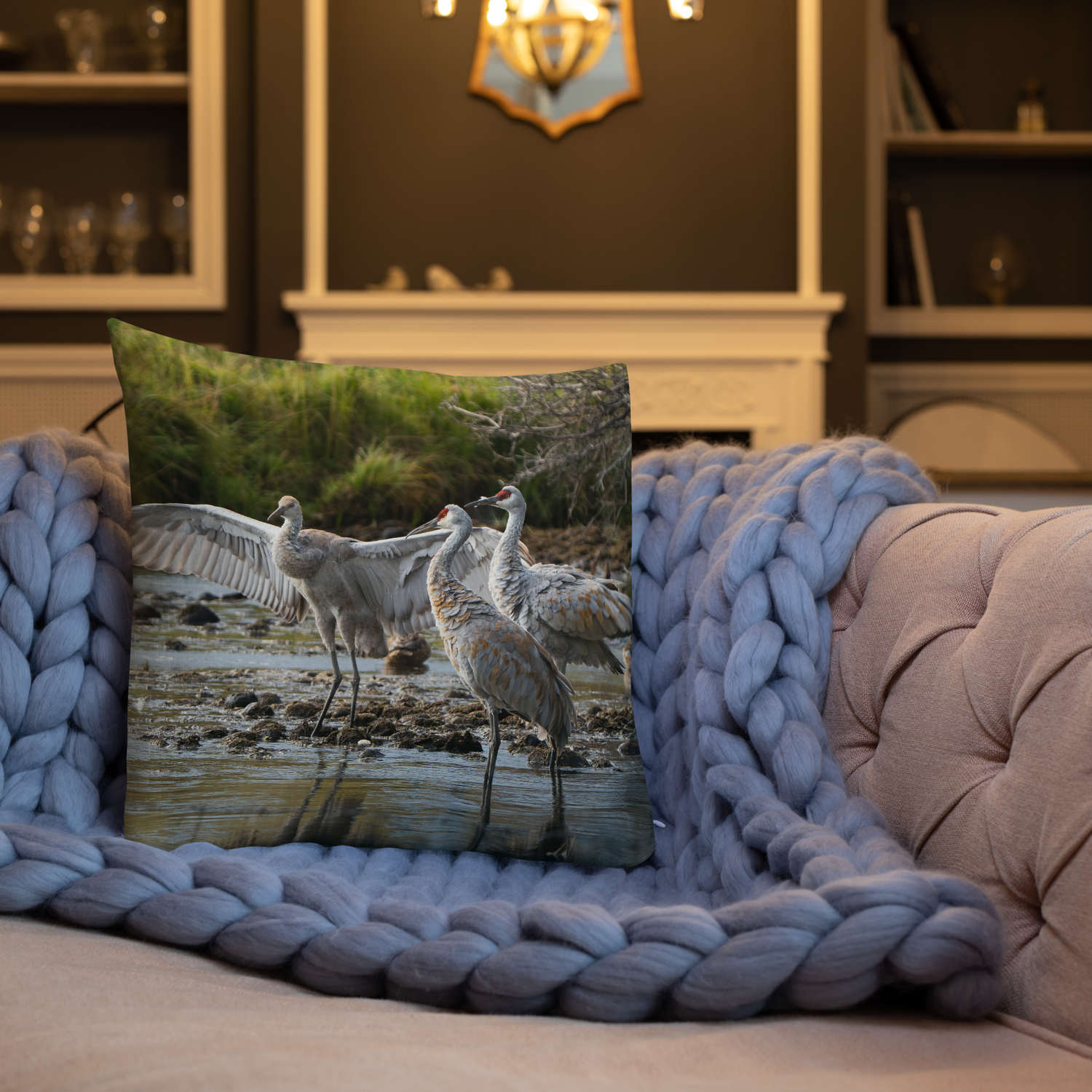 Sandhill Cranes Decorative Pillow | A Gift Before Goodbye
