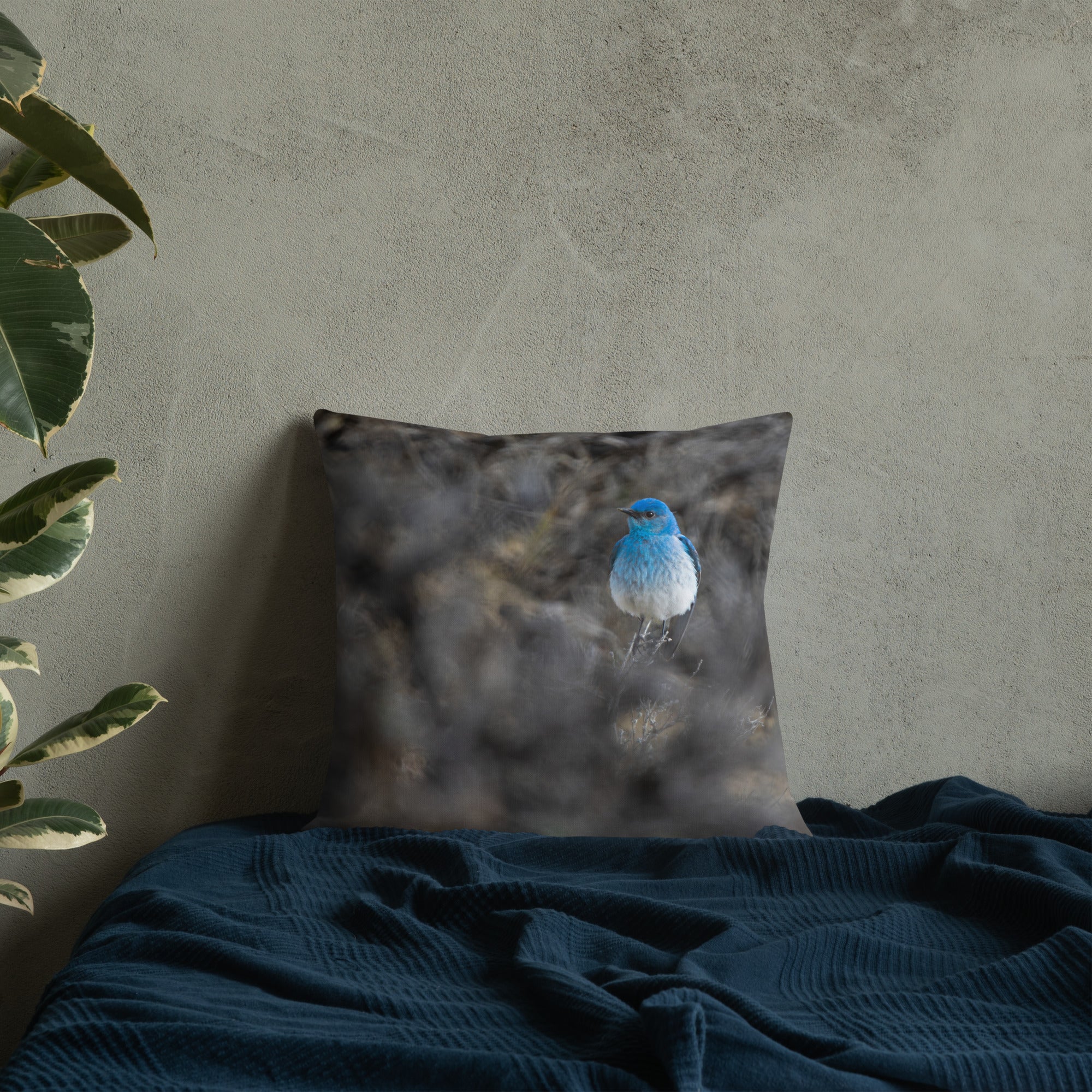 Mountain Bluebird Premium Pillow