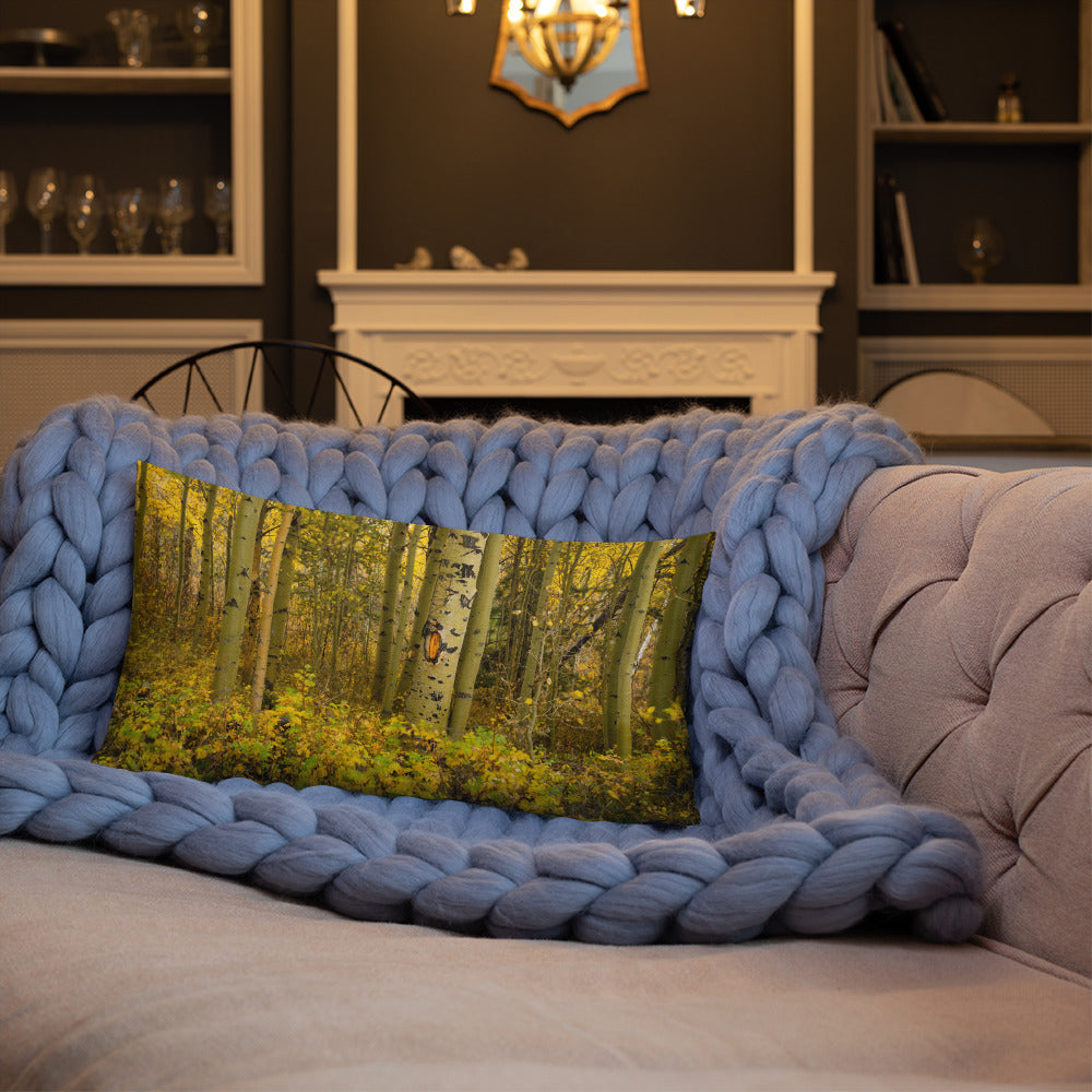 Detail Aspen Trees in the Fall Premium Pillow