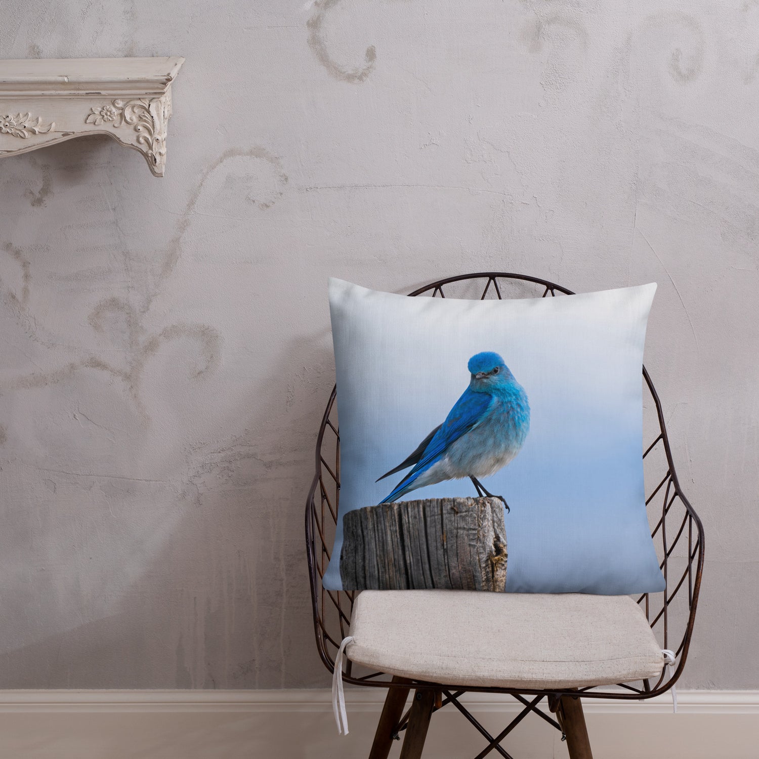 Mountain Bluebird Premium Pillow