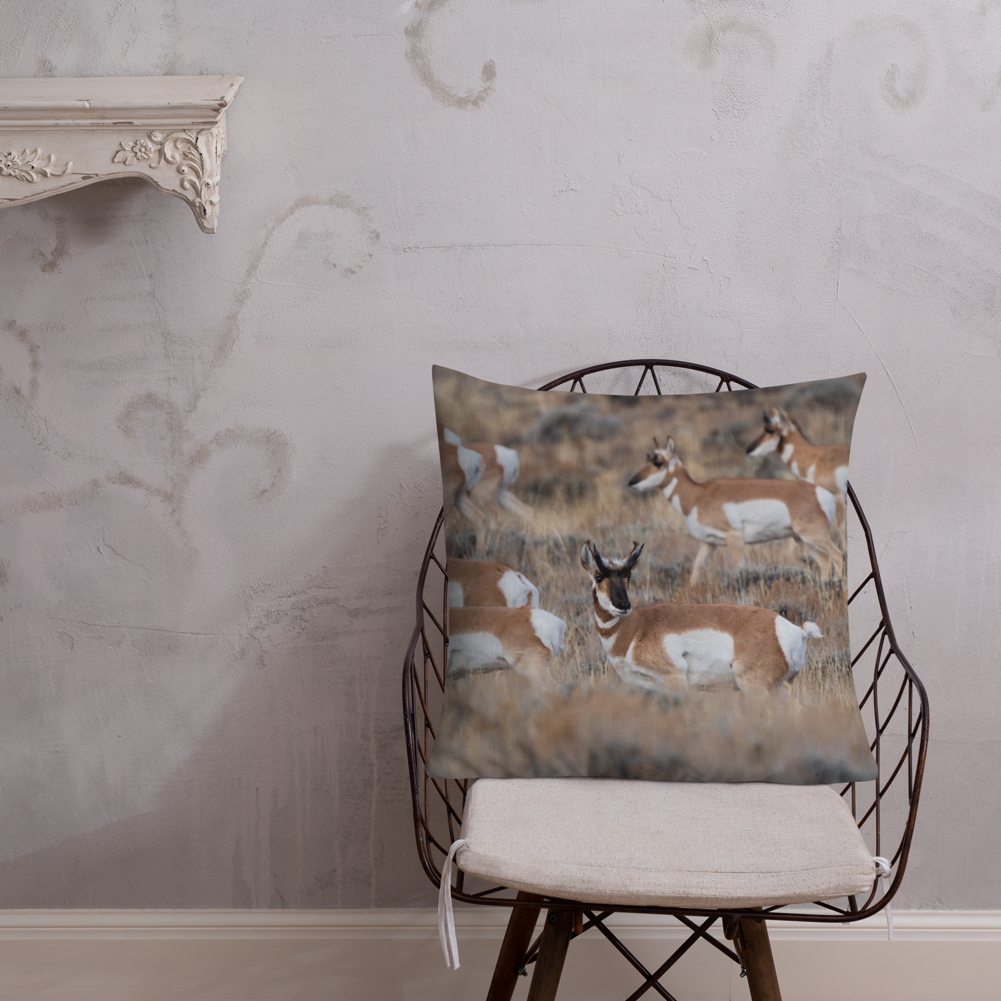 Pillows Inspired by Wyoming’s Winter Wildlife: Pronghorn in Your Own Backyard