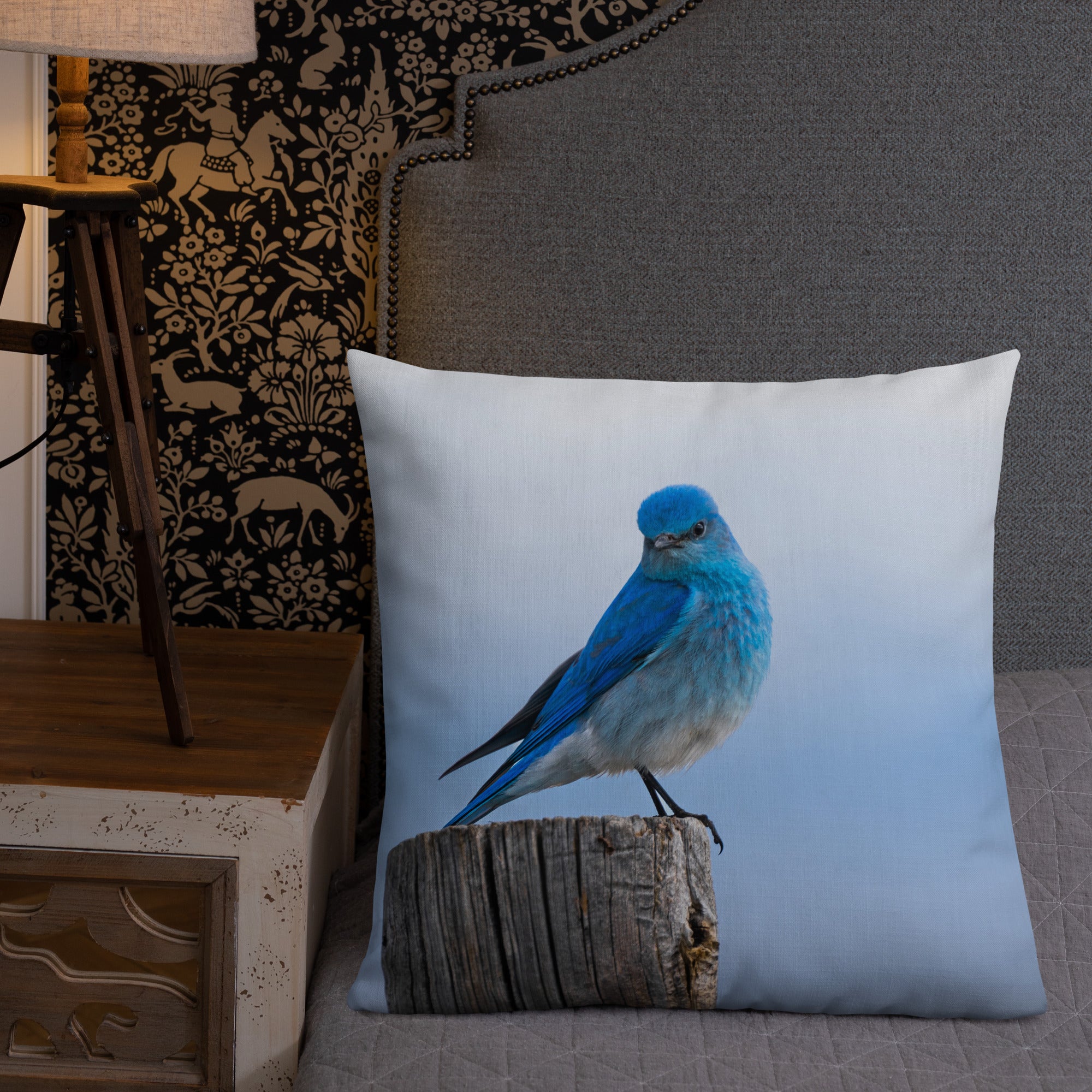 Mountain Bluebird Premium Pillow