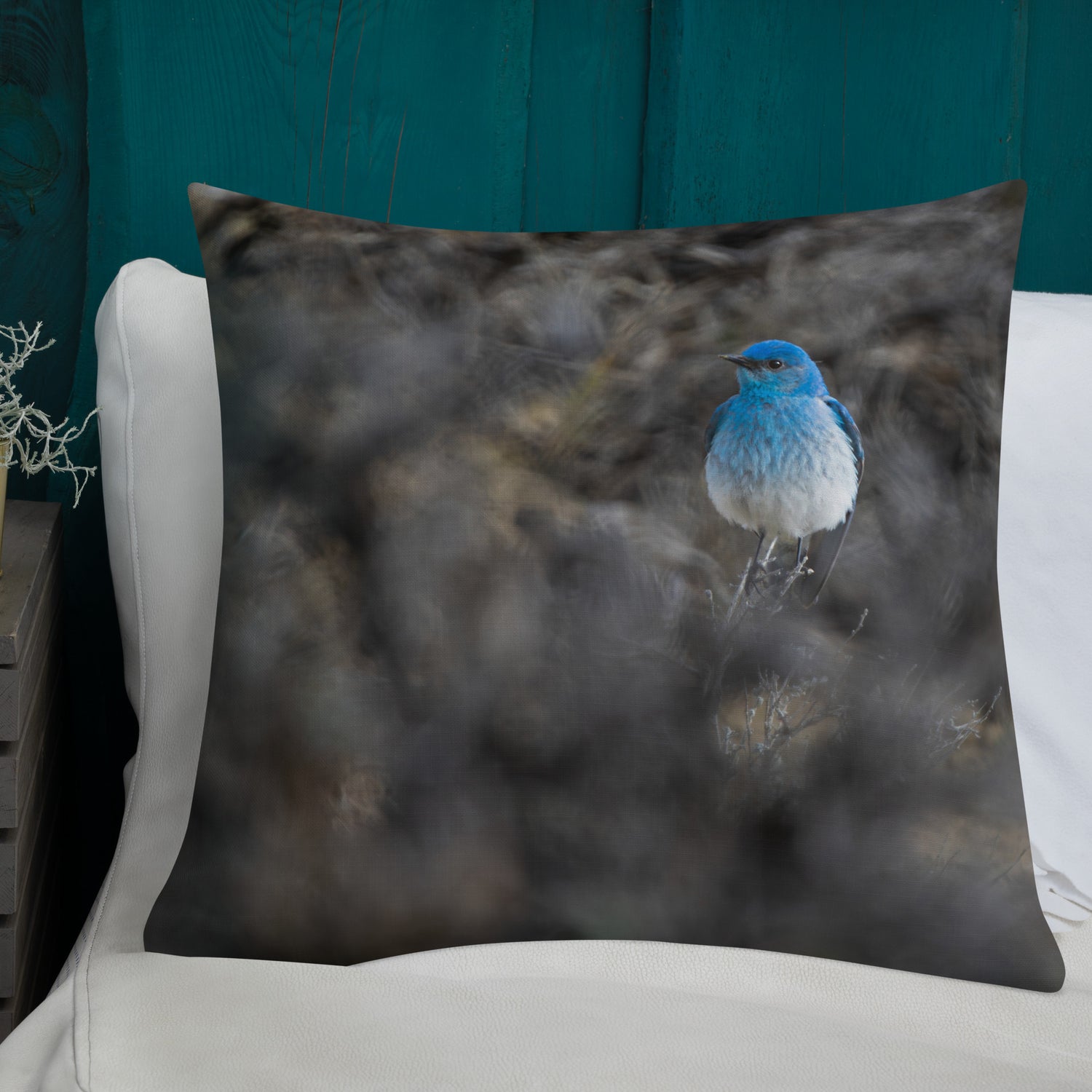 Mountain Bluebird Premium Pillow