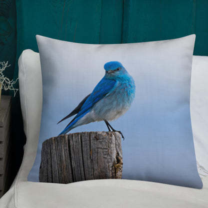 Mountain Bluebird Premium Pillow