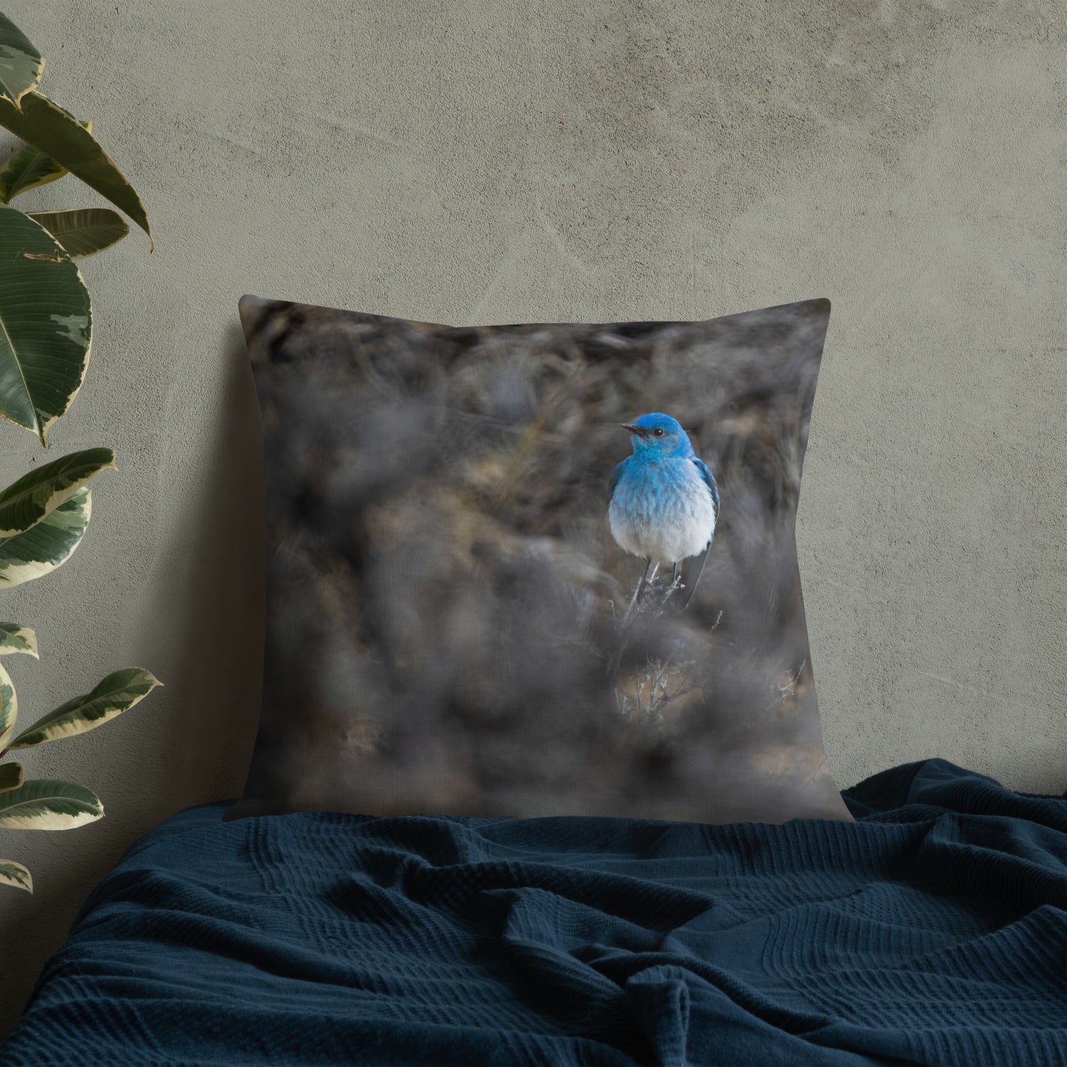 Mountain Bluebird Premium Pillow