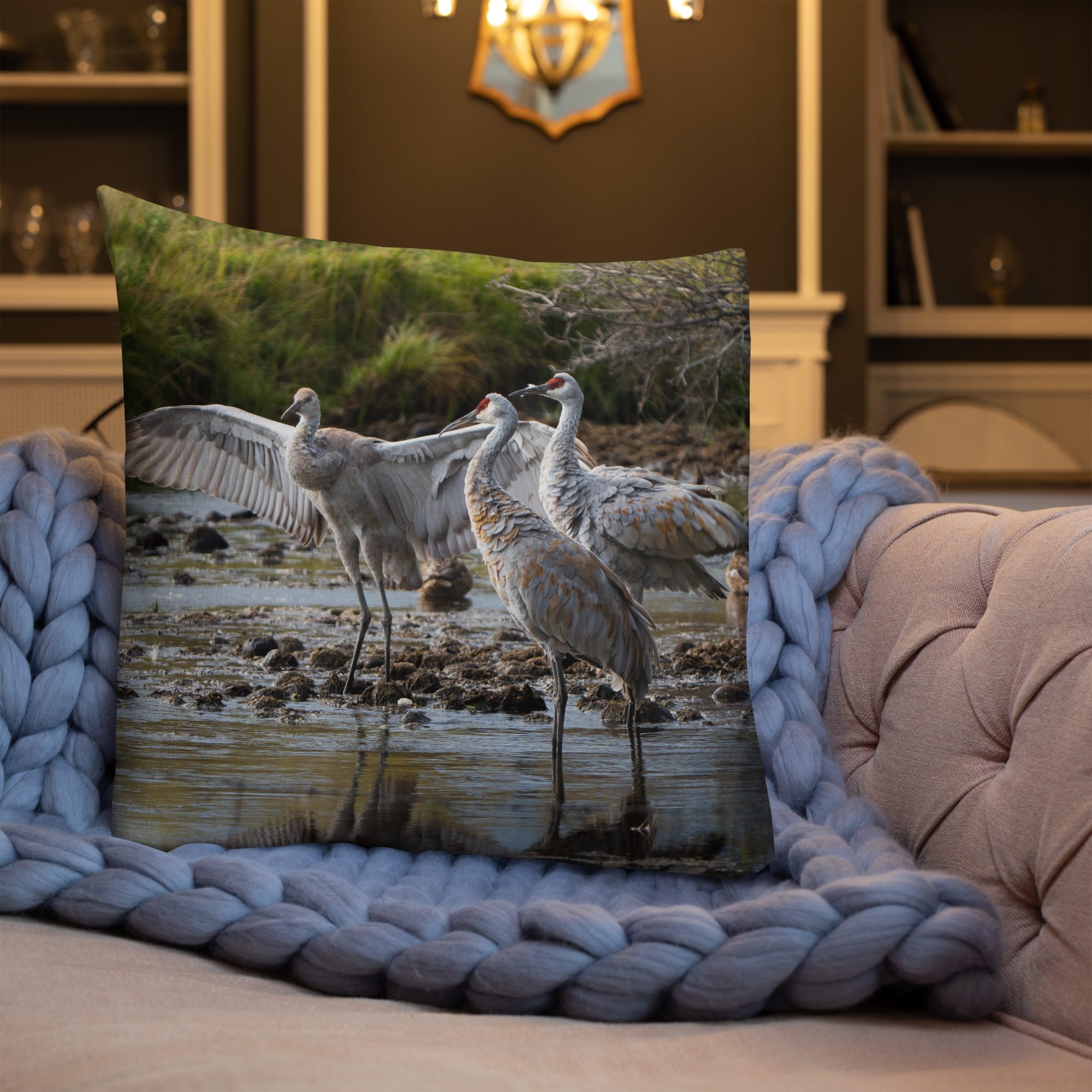 Sandhill Cranes Decorative Pillow | A Gift Before Goodbye