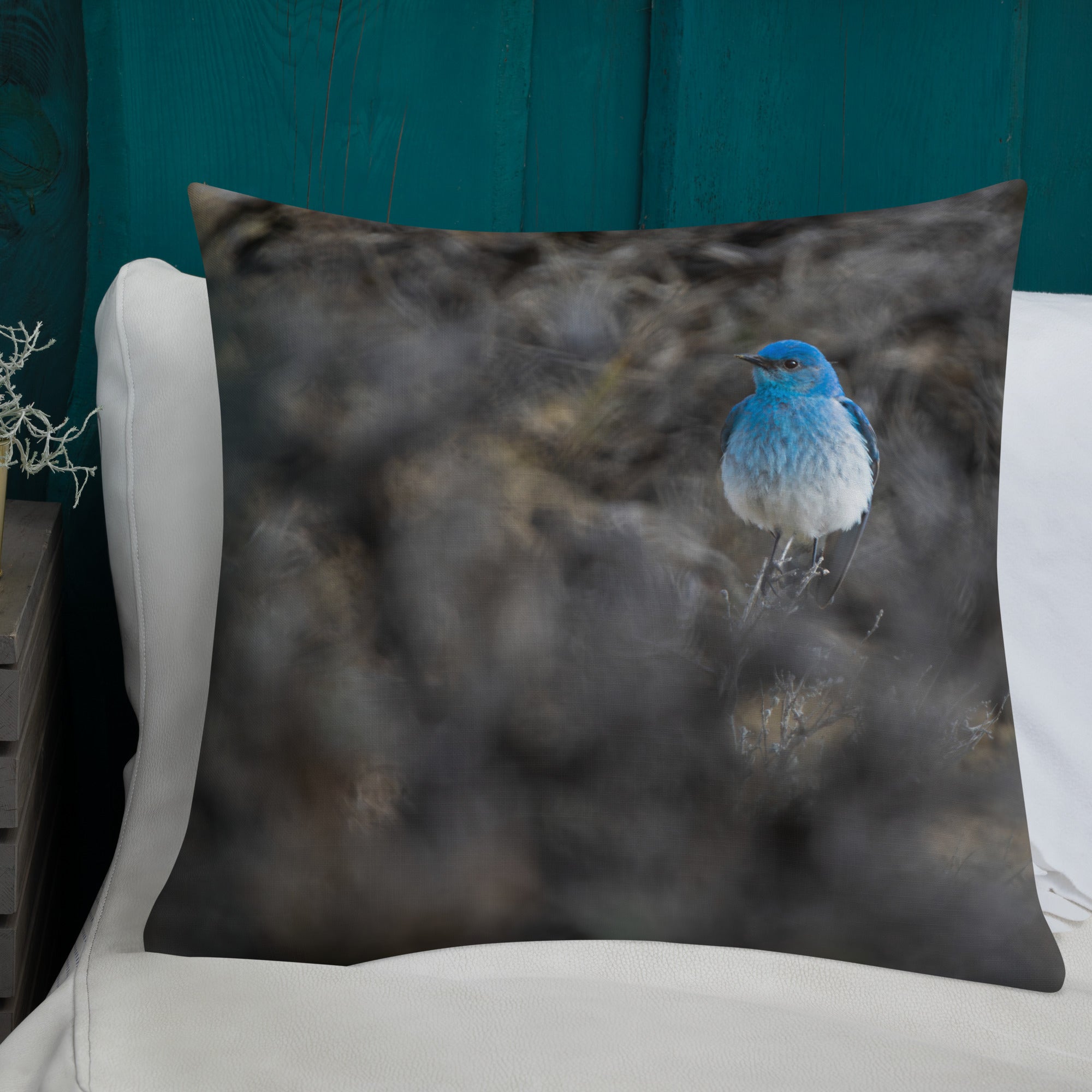 Mountain Bluebird Premium Pillow