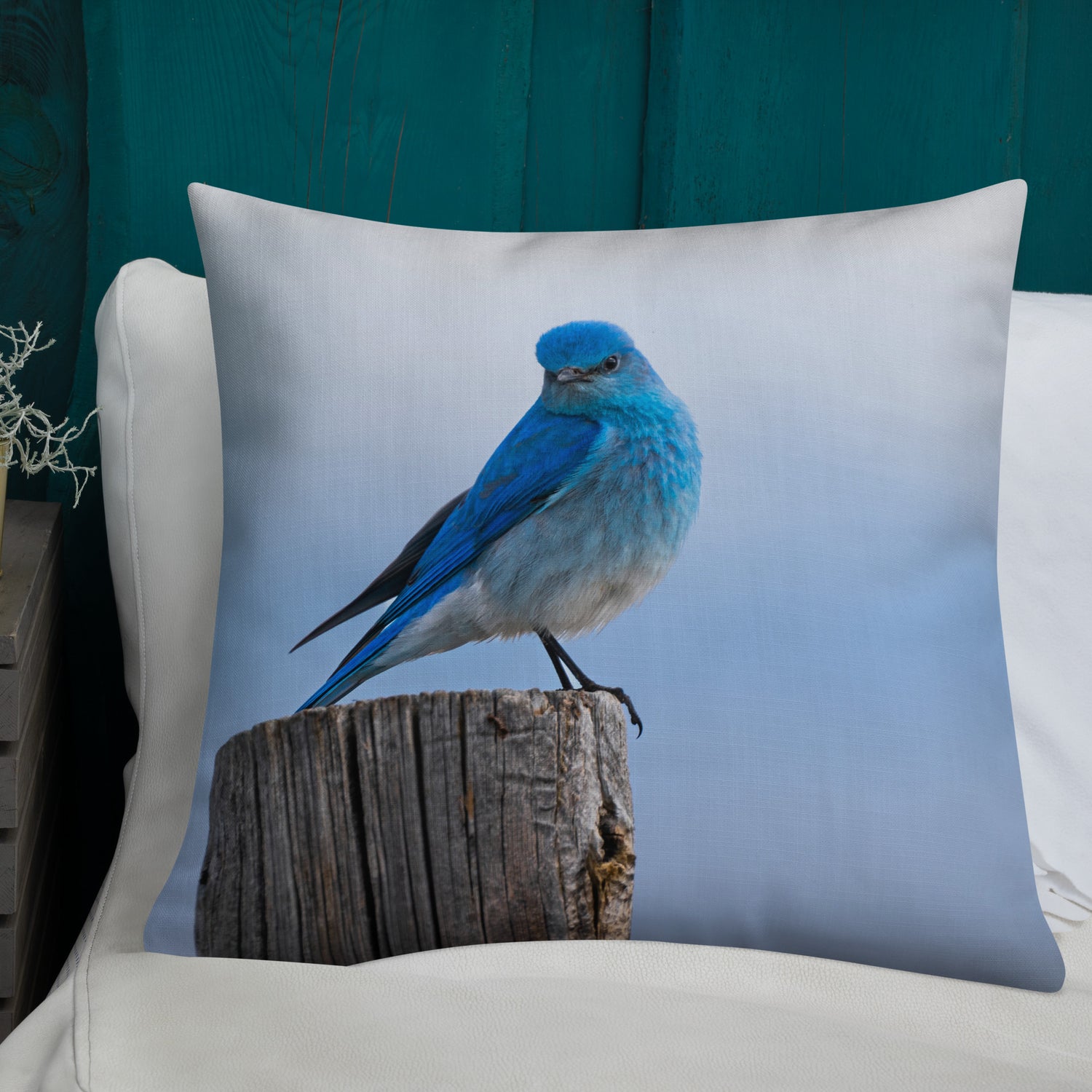 Mountain Bluebird Premium Pillow