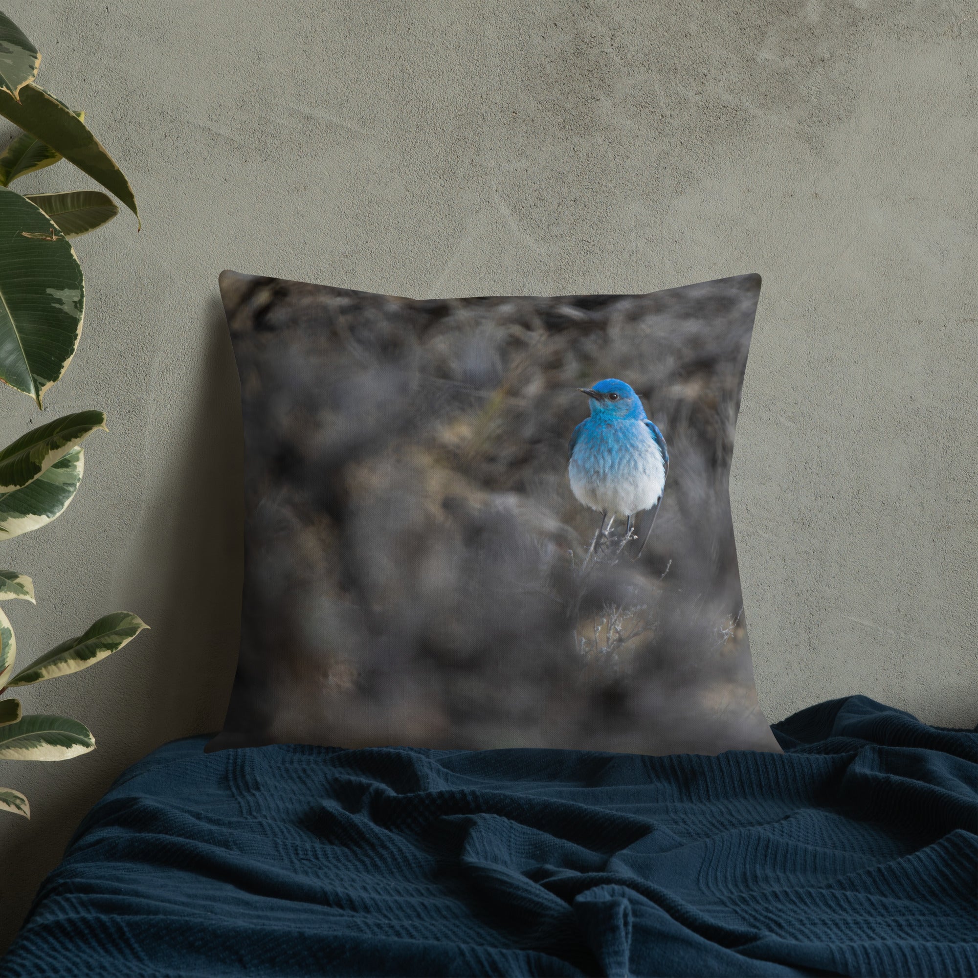 Mountain Bluebird Premium Pillow