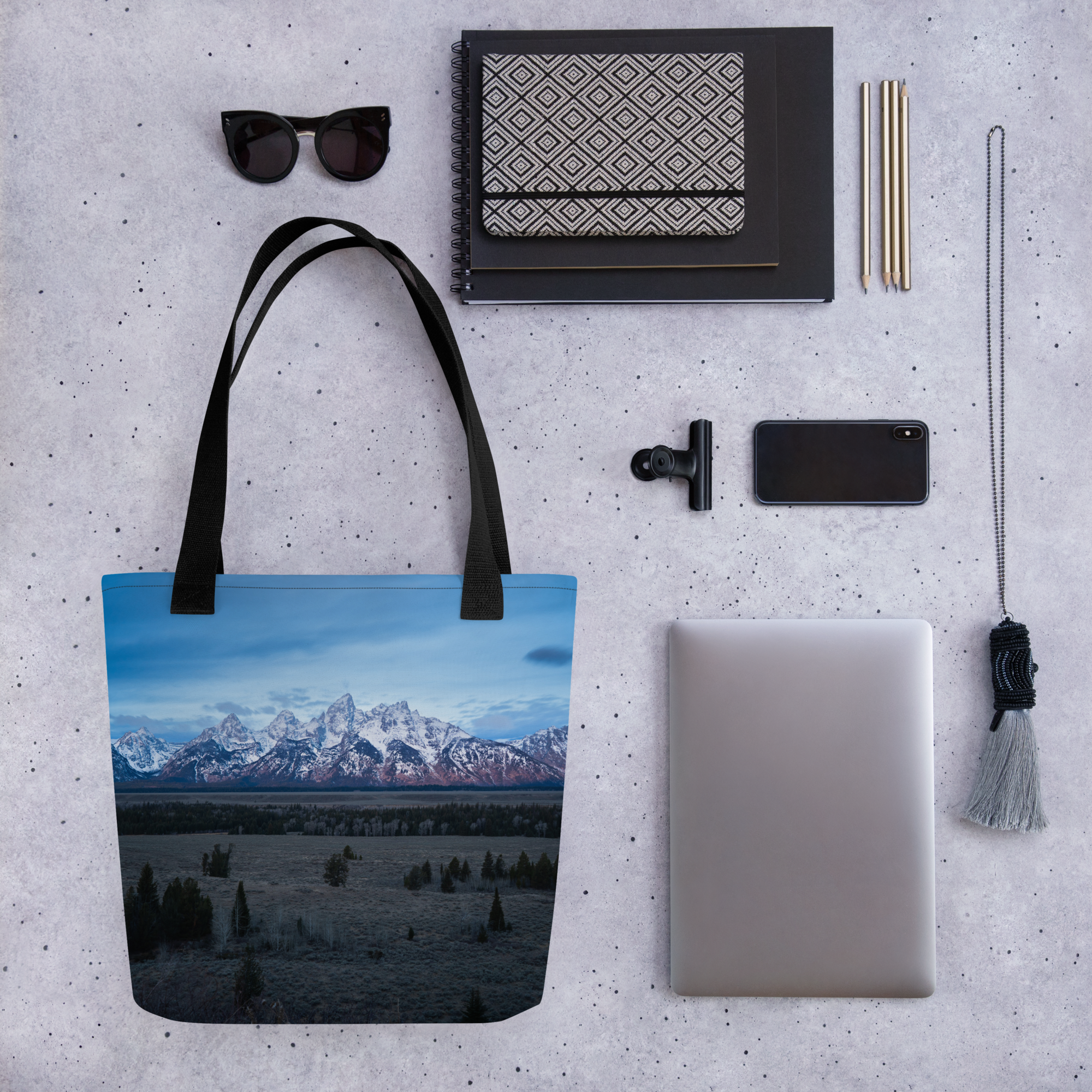 Grand Teton Sunrise: Tote Bags that Carry Wyoming’s Winter Beauty