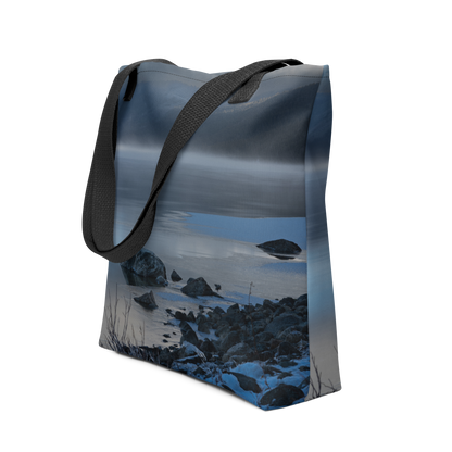 Winter Wonderland Tote Bags: Carry the Magic of a Lake View in Winter