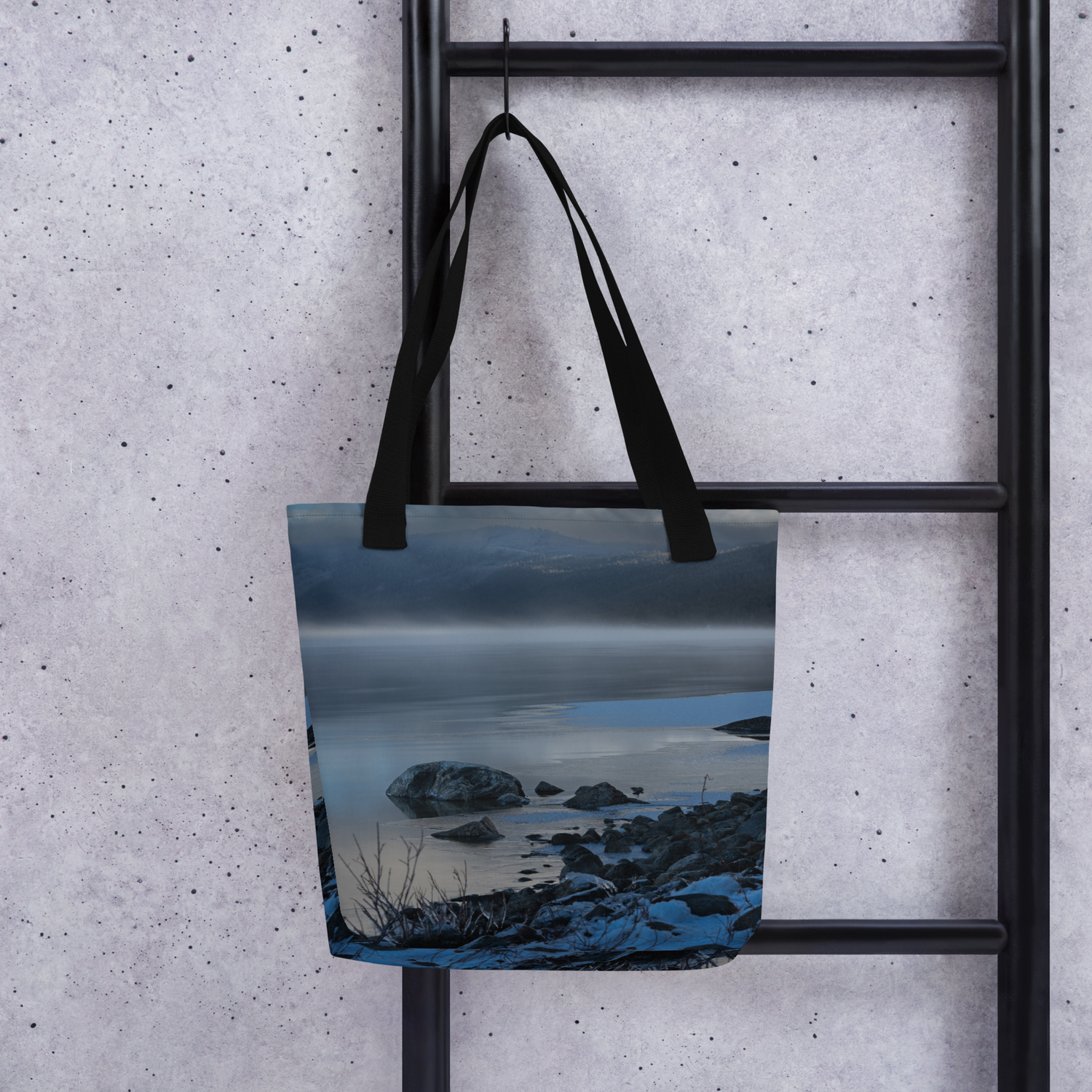 Winter Wonderland Tote Bags: Carry the Magic of a Lake View in Winter