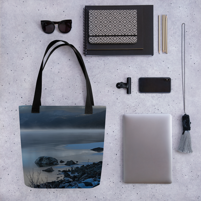 Winter Wonderland Tote Bags: Carry the Magic of a Lake View in Winter