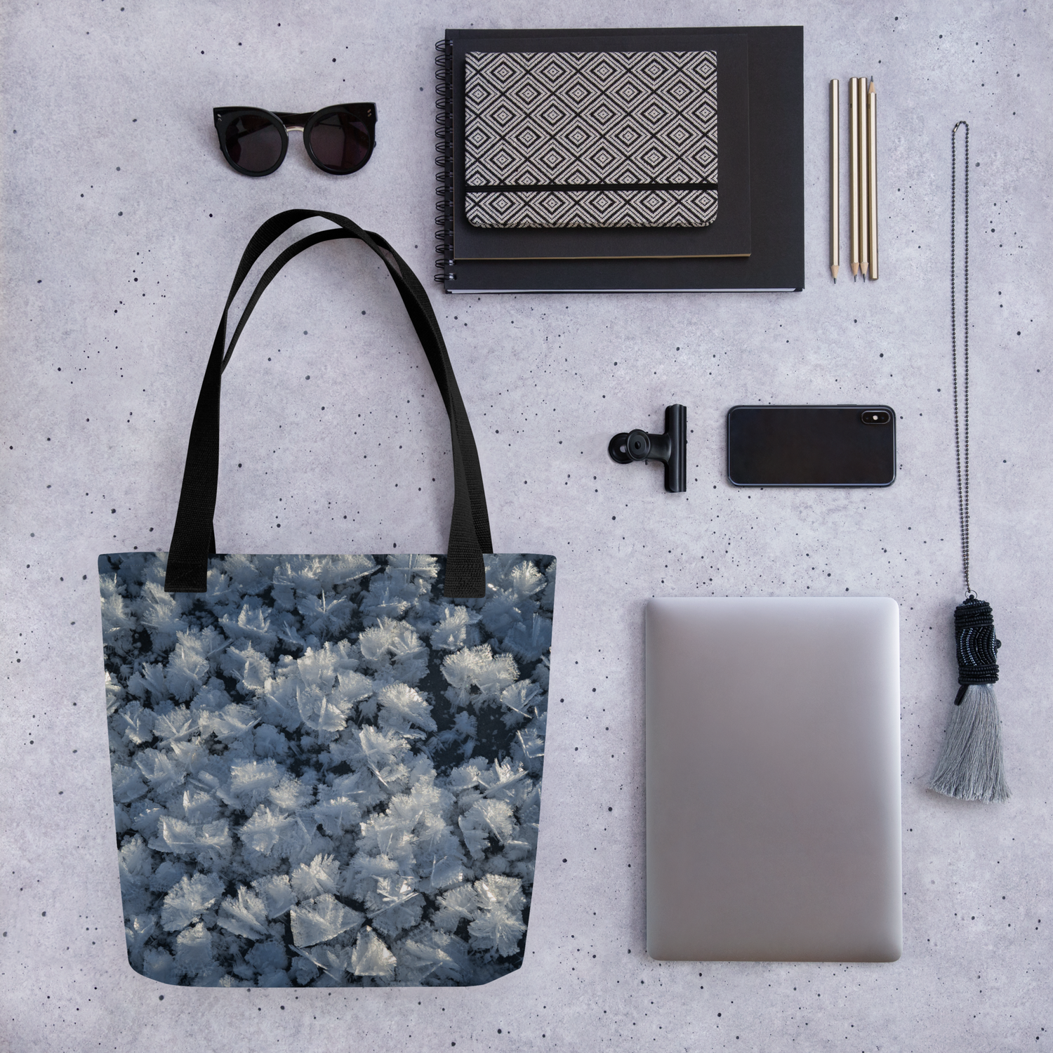 Tote Bags Inspired by the Texture of Winter Ice: Carry Wyoming’s Frozen Beauty with You