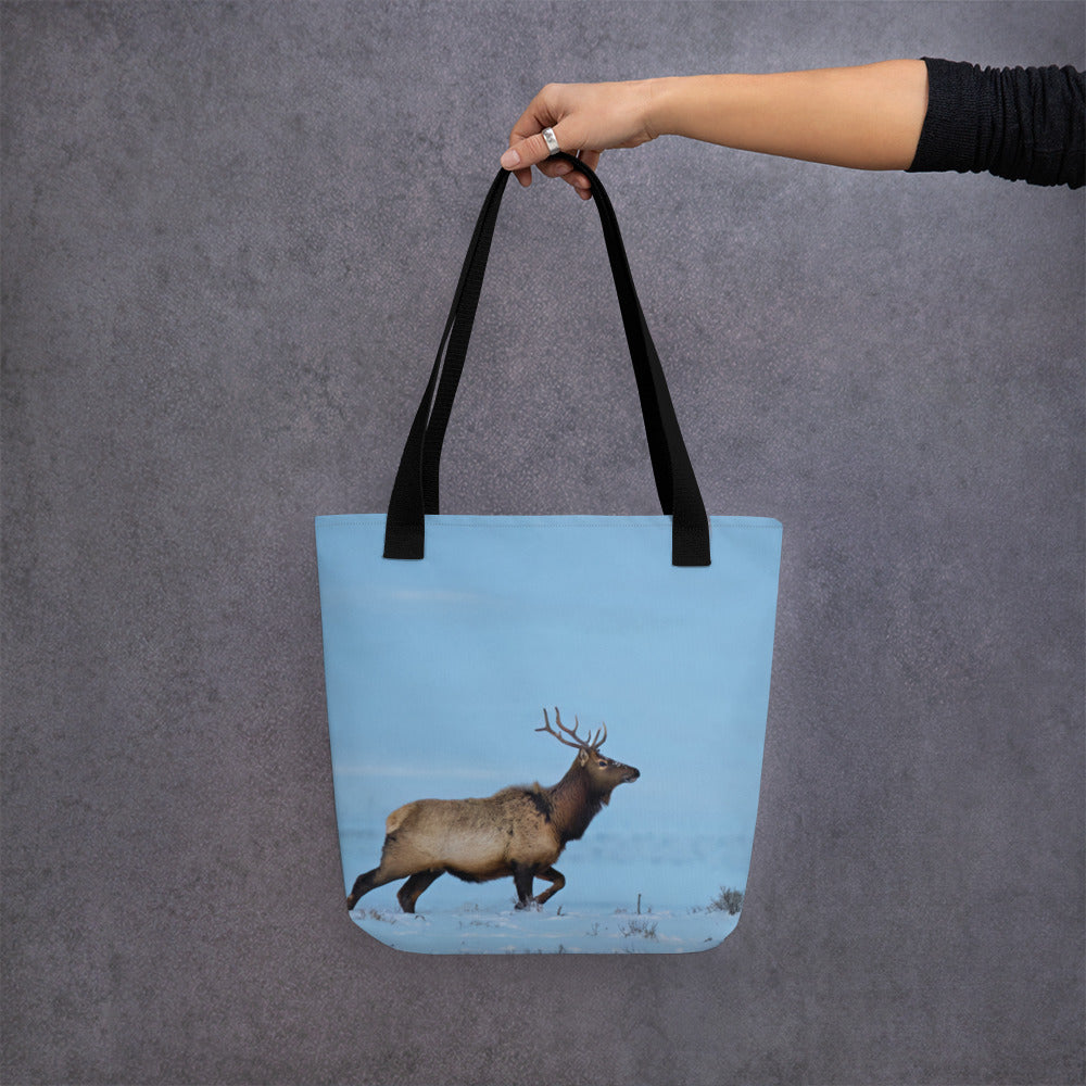 Elk in Winter Tote bag