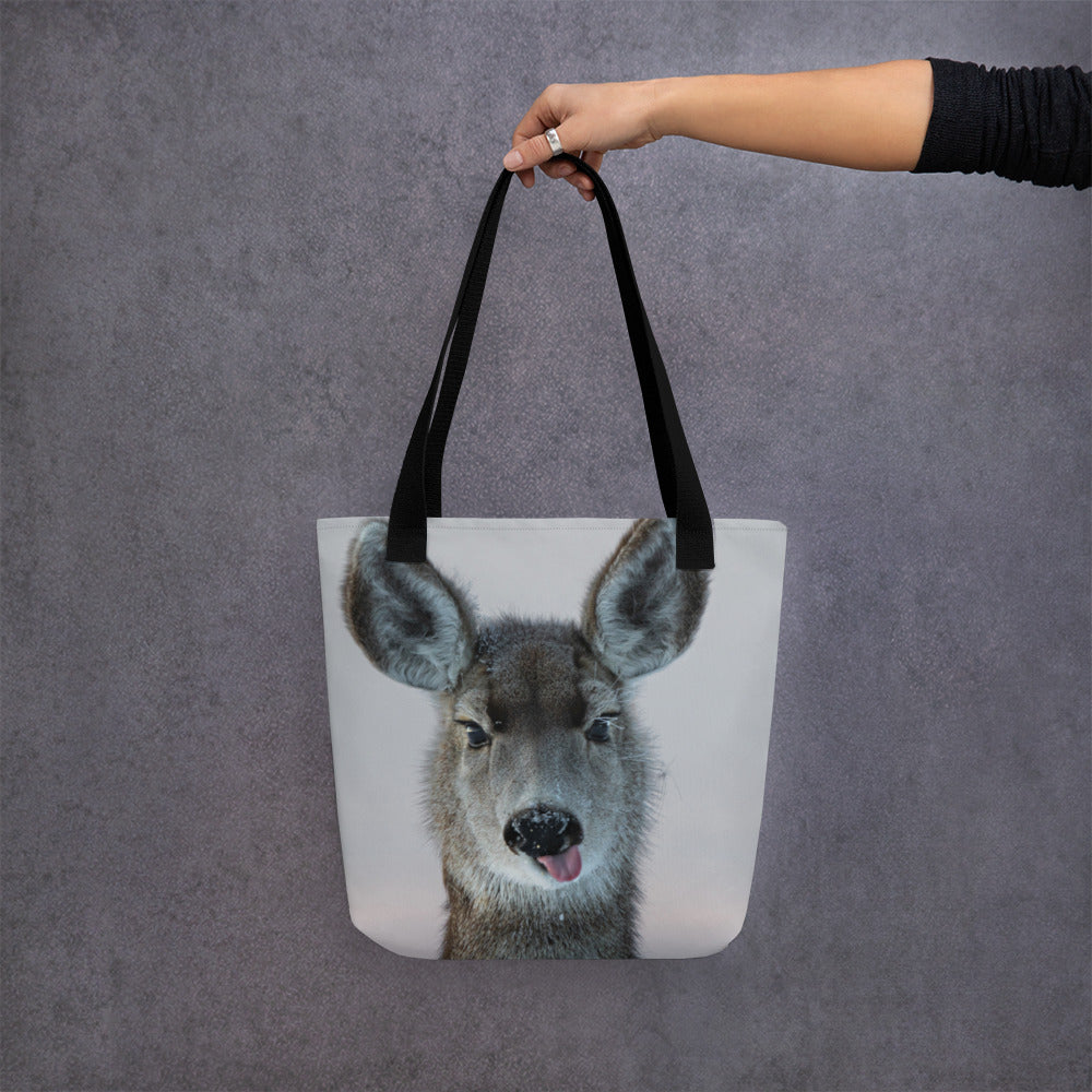 Tote Bags with a Touch of Wyoming’s Winter Wildlife: Inspired by Our Deer Neighbors