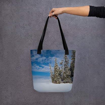 Winter Wonderland Tote Bags: Bring the Magic of Wyoming’s Frozen Wilderness Wherever You Go