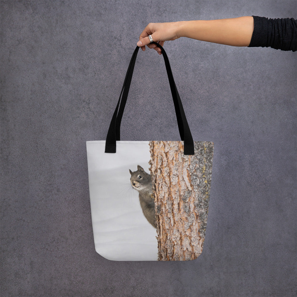 Squirrel in the Winter Tote bag