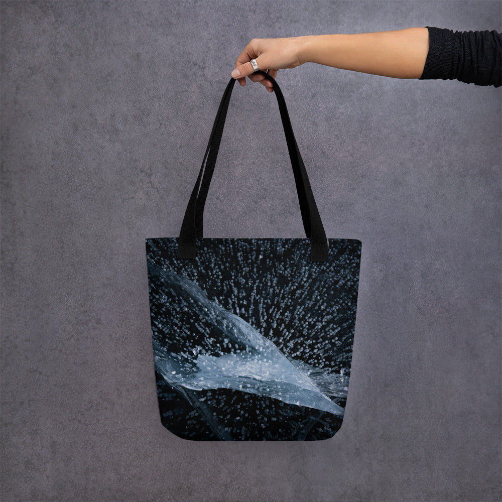 Texture of Frozen Fremont Lake Tote bag