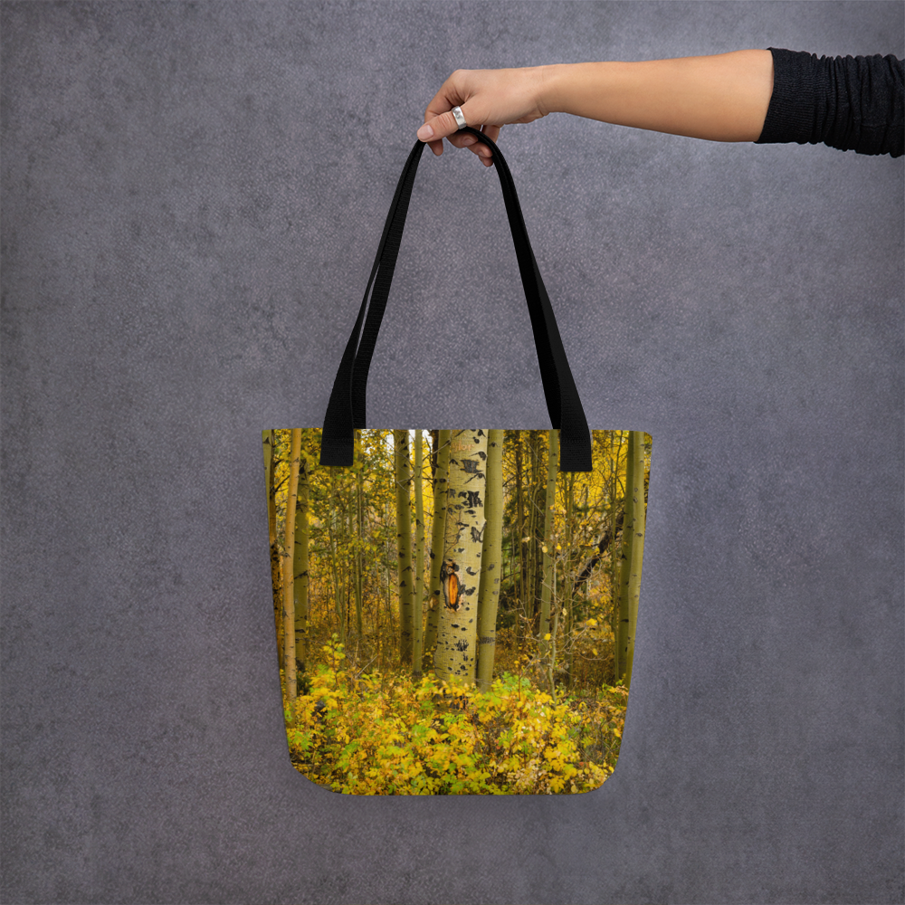 Detail Aspen Trees in the Fall All-Over  Small Tote bag