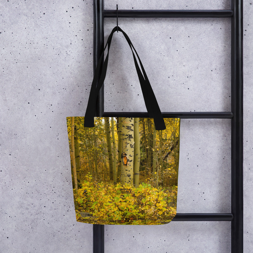 Detail Aspen Trees in the Fall All-Over  Small Tote bag