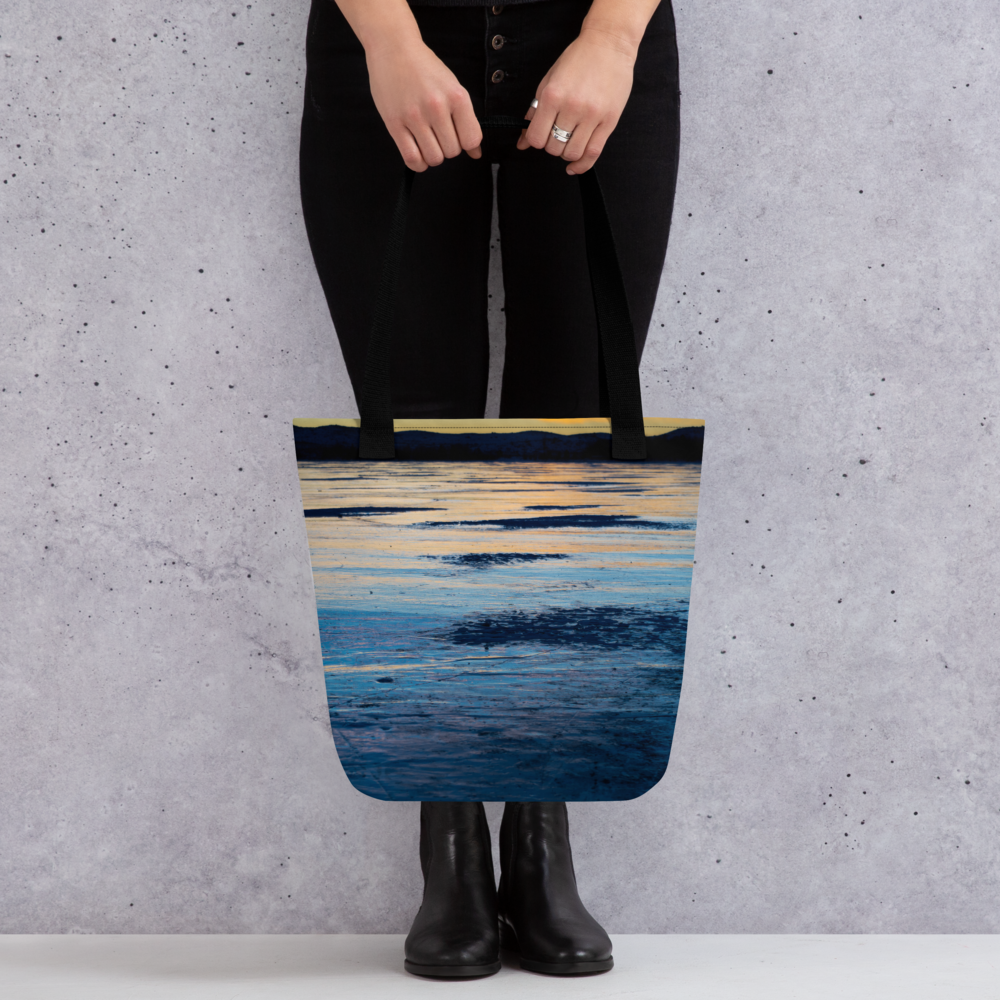 Frozen Fremont Texture Tote Bags: Carry the Cosmos of Wyoming’s Frozen Lakes