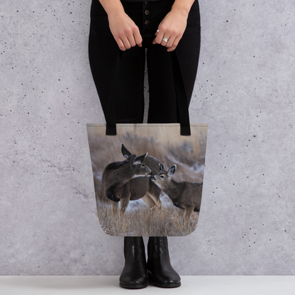 Deer Kissing Tote bag