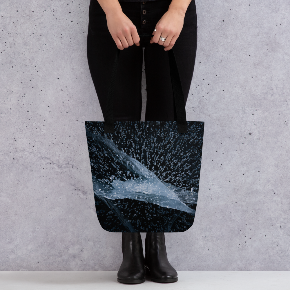 Texture of Frozen Fremont Lake Tote bag