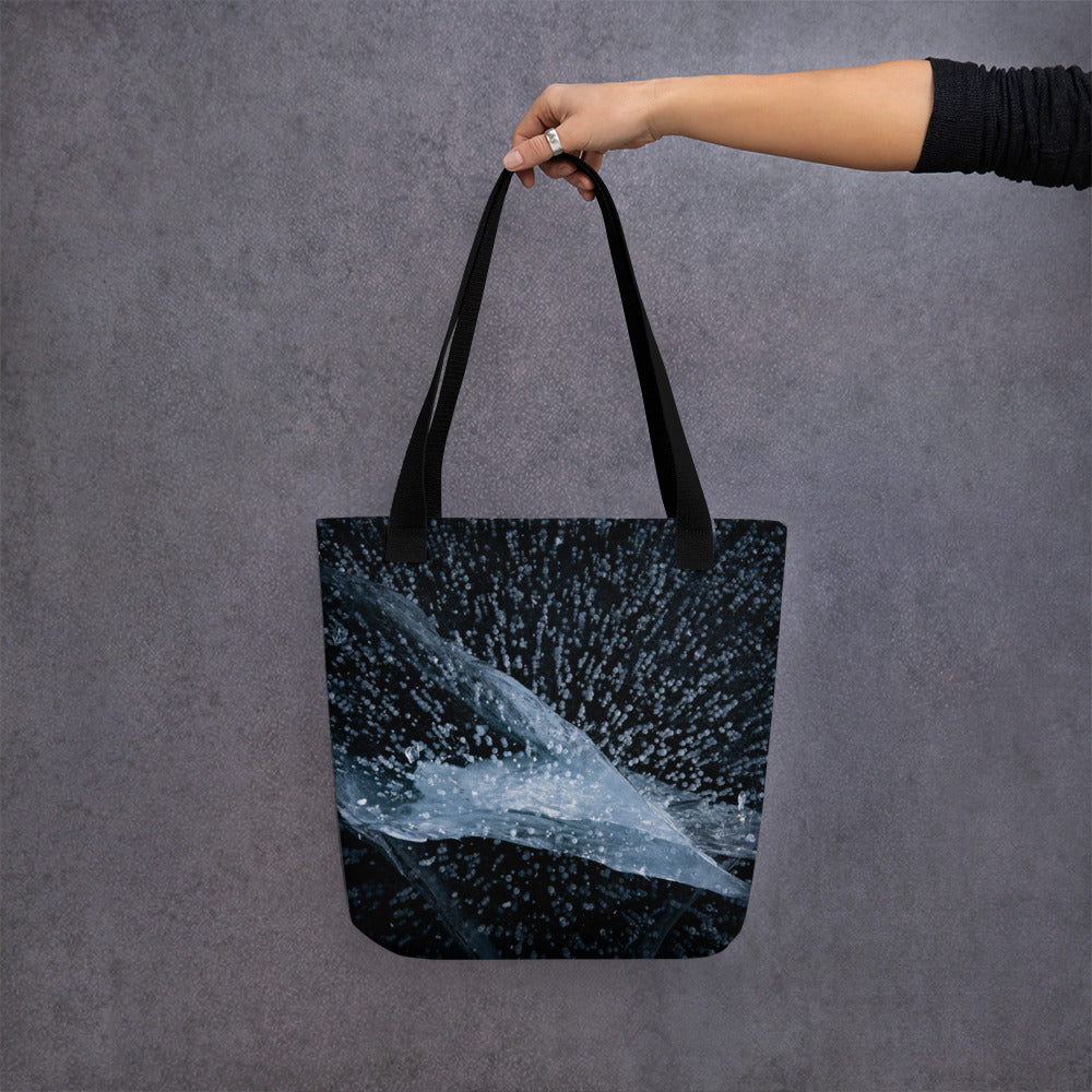 Texture of Frozen Fremont Lake Tote bag