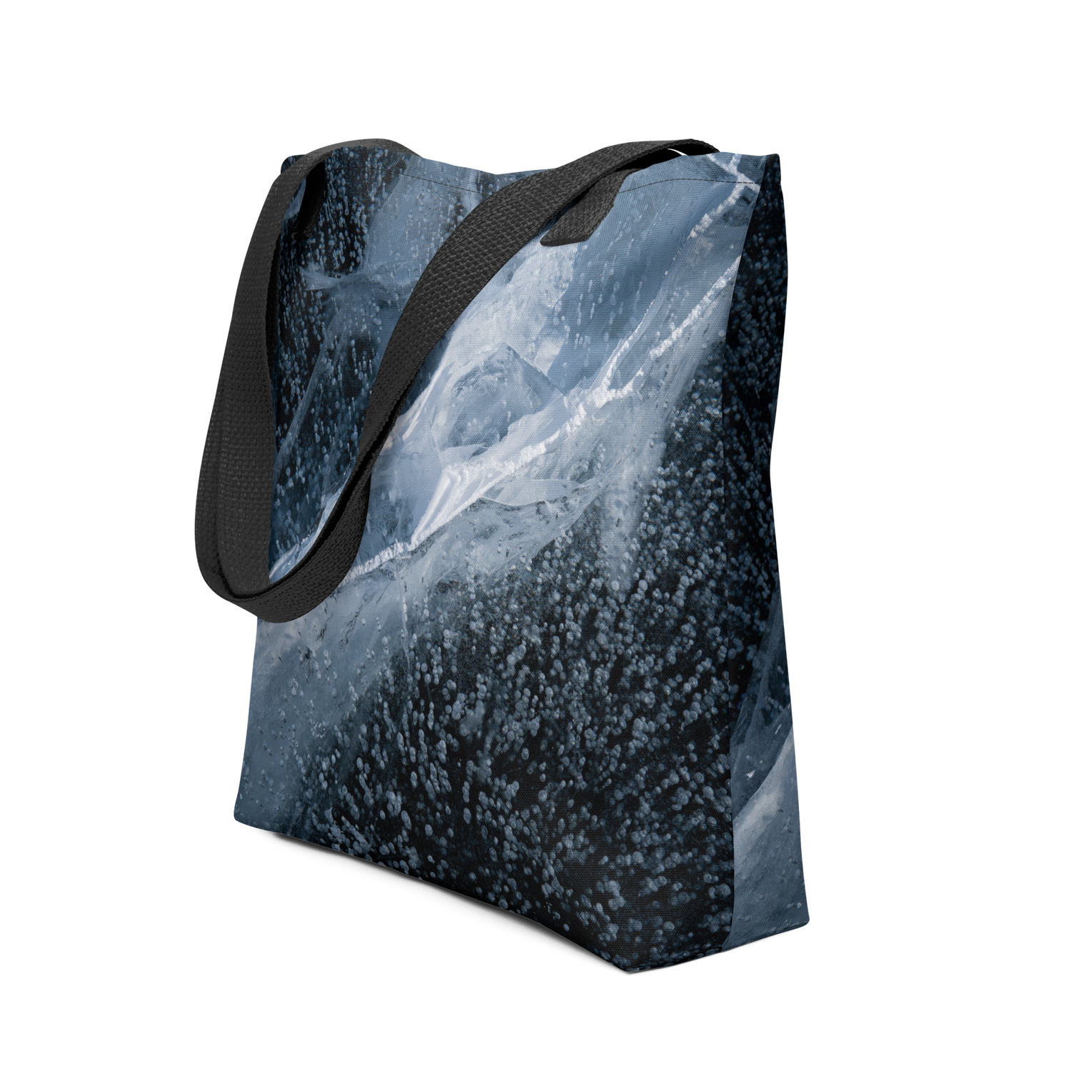 Frozen Lake  Texture Tote Bags: Carry the Cosmos of Wyoming’s Frozen Lakes