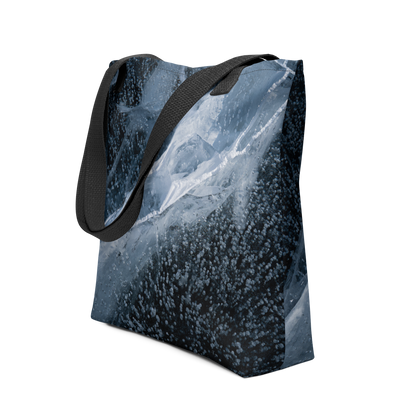 Frozen Lake  Texture Tote Bags: Carry the Cosmos of Wyoming’s Frozen Lakes