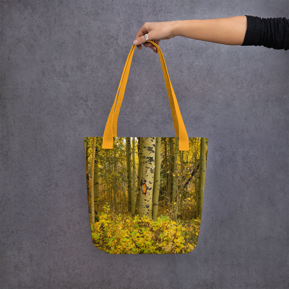 Detail Aspen Trees in the Fall All-Over  Small Tote bag