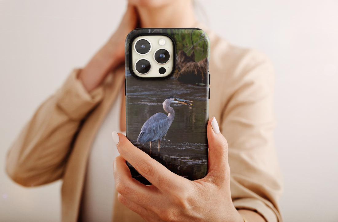 Blue Heron at sunrise — iphone cover