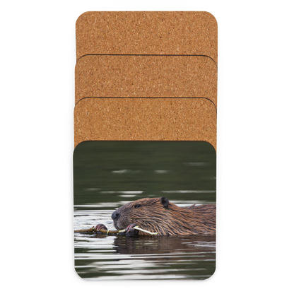 Beaver Cork-back coaster
