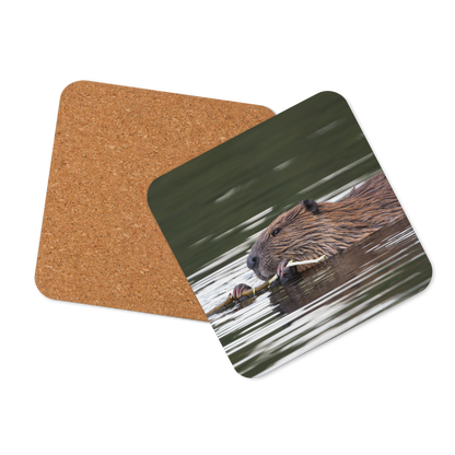 Beaver Cork-back coaster