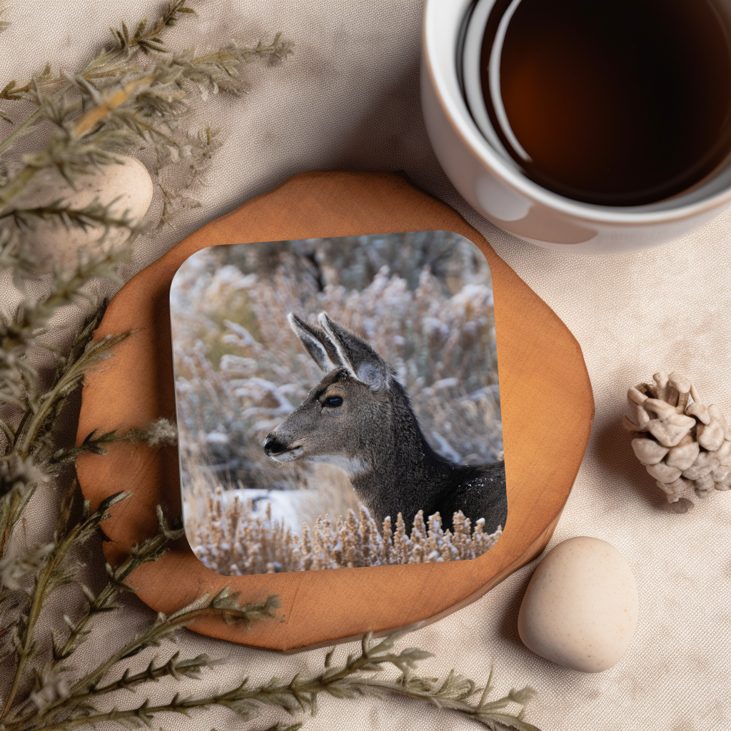 Mule Deer Fawn Cork-Back Coaster