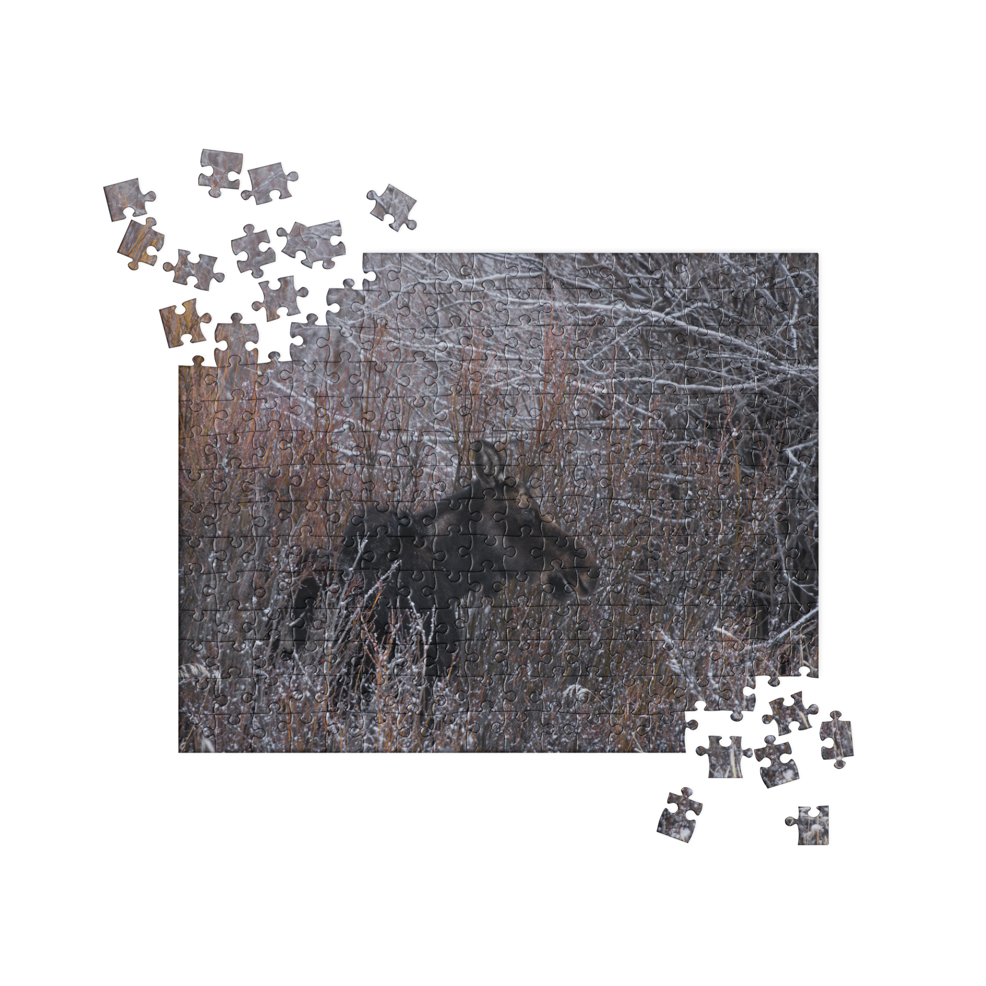 Piece Together Peace: Moose-Inspired Winter Puzzles for Your Soul