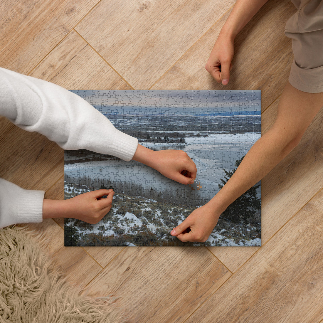 Frozen Lake Puzzle: Wyoming’s Winter Magic, Piece by Piece