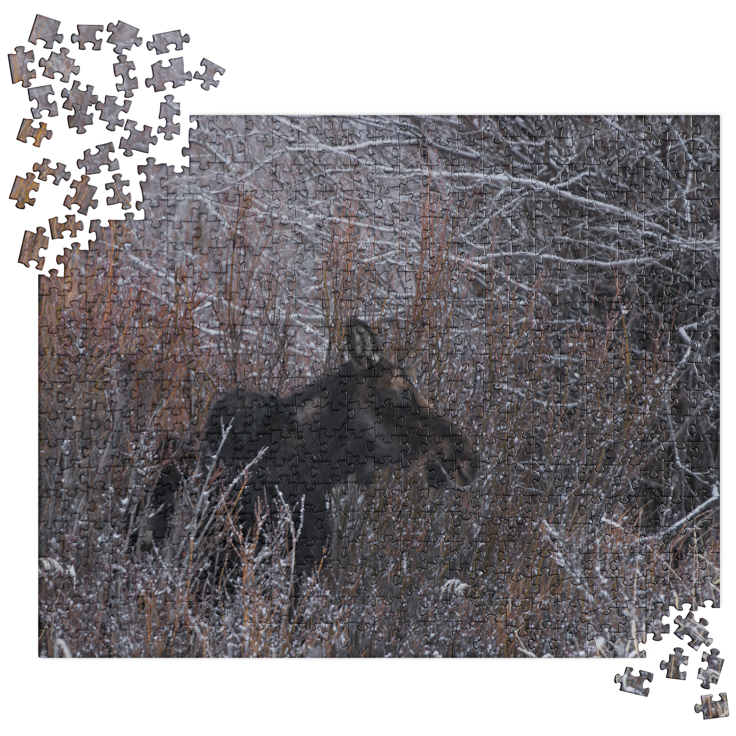 Piece Together Peace: Moose-Inspired Winter Puzzles for Your Soul