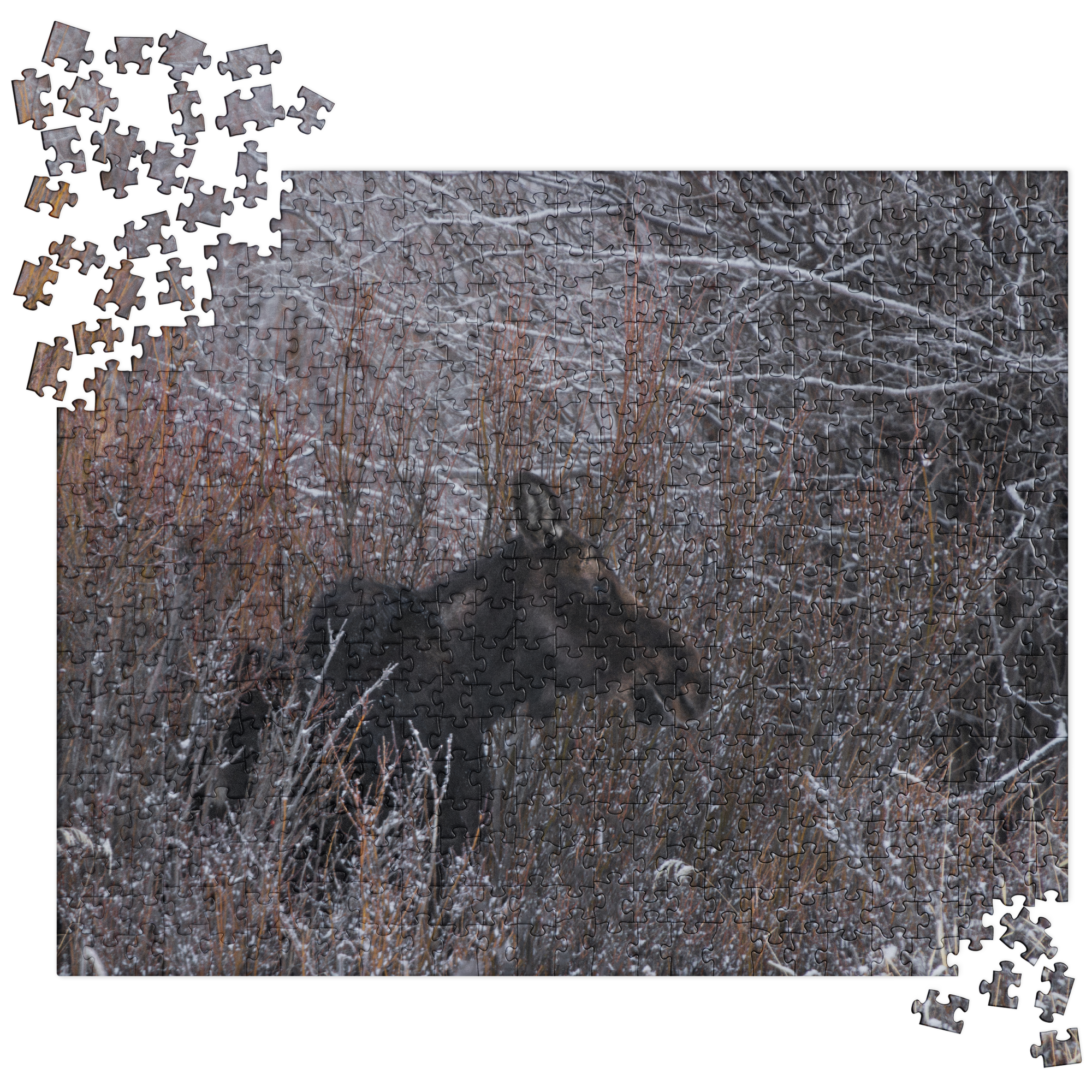 Piece Together Peace: Moose-Inspired Winter Puzzles for Your Soul