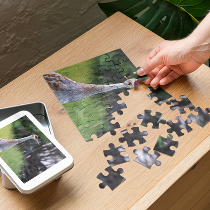 Sandhill Crane Jigsaw puzzle with tin