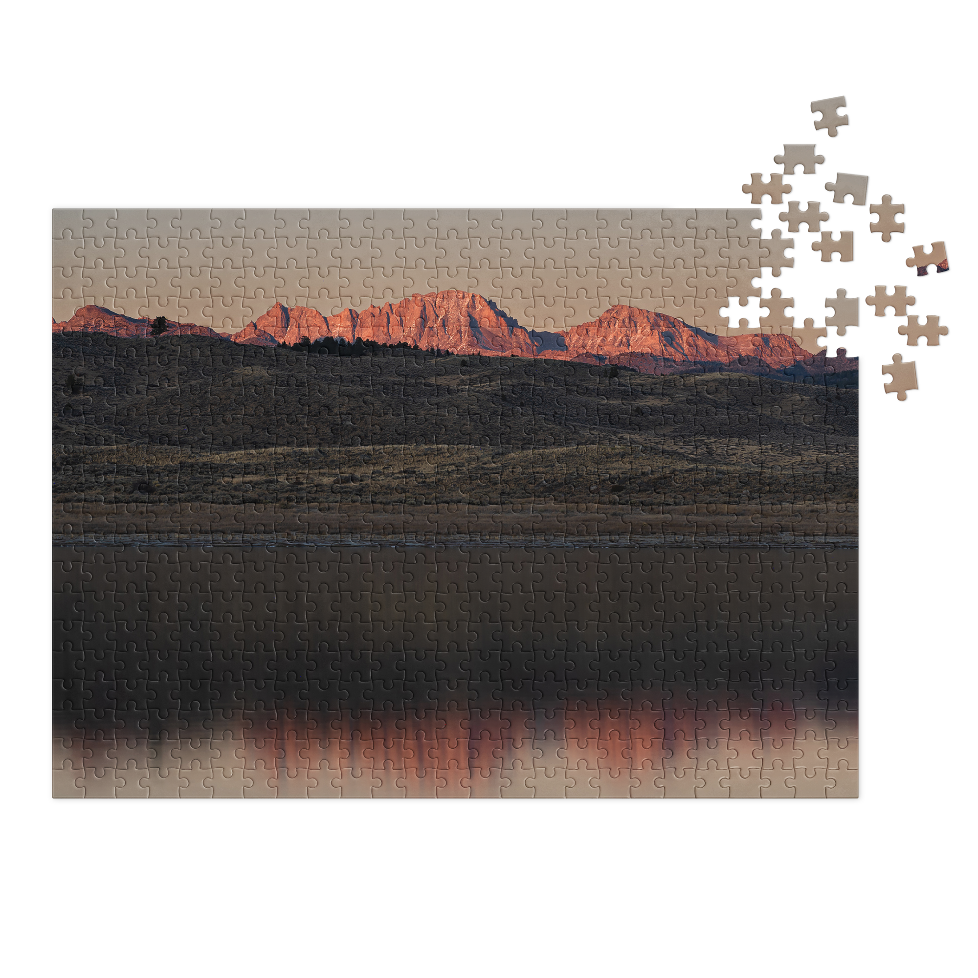 Wind River Range at Sunset Jigsaw puzzle with tin