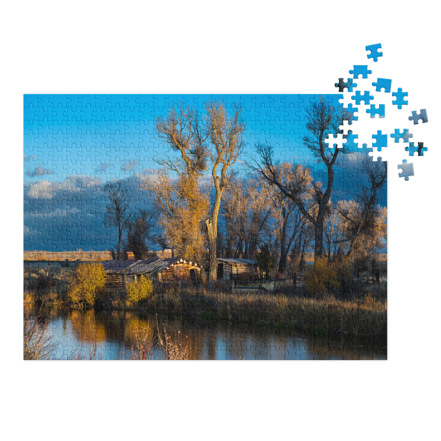 Old Cabin Puzzle | A Quiet Wyoming Morning, Piece by Piece