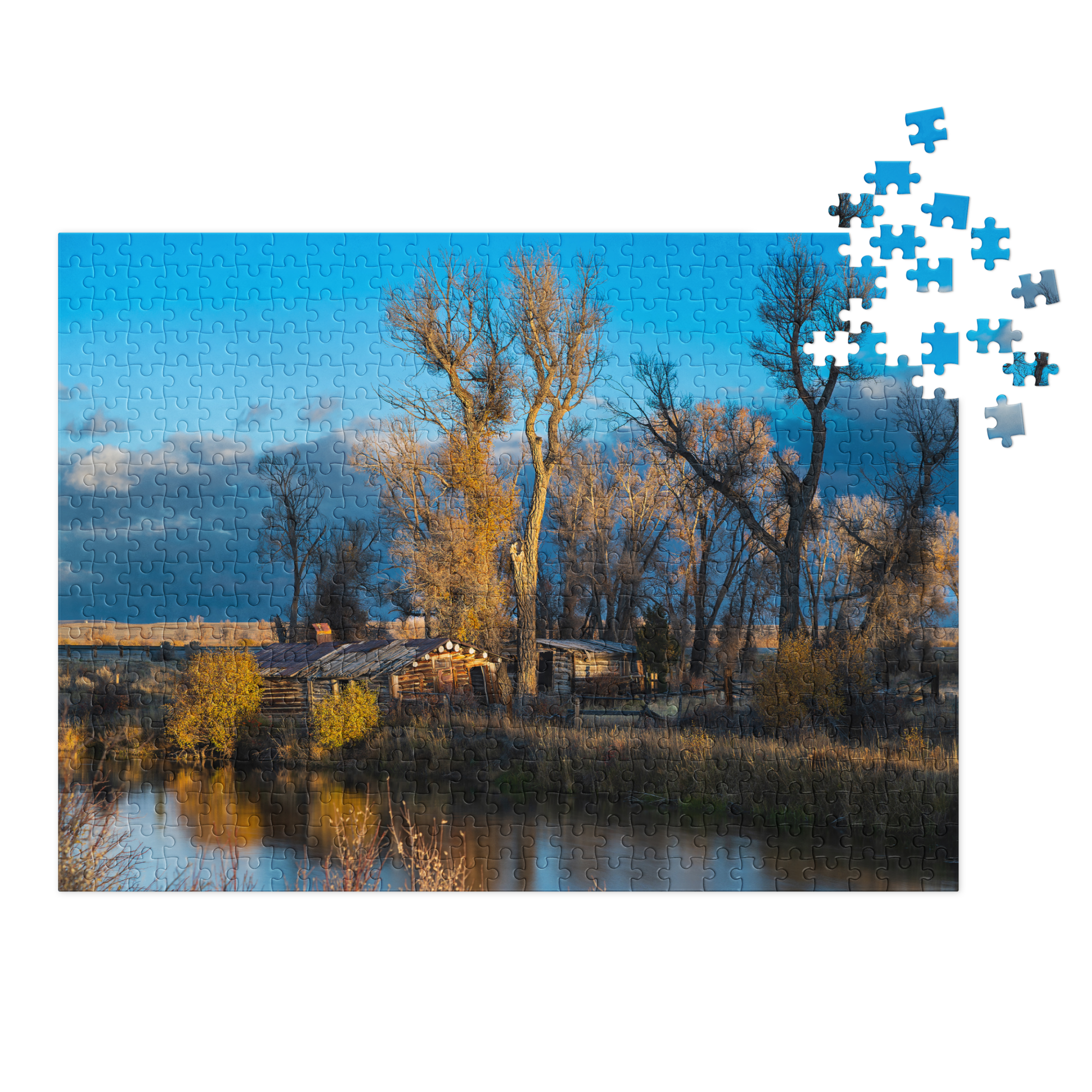 Old Cabin Puzzle | A Quiet Wyoming Morning, Piece by Piece